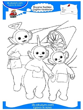 Çocuklar İçin Teletubbies Boyama Sayfaları 